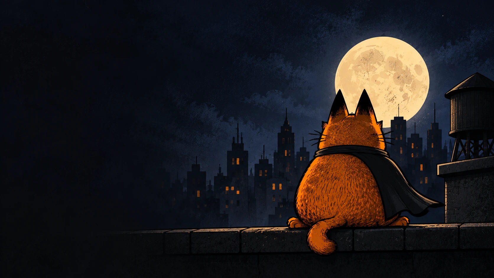 Luke the Moonshot watches the city from a rooftop